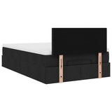 Ottoman bed with black mattress 120x190 cm fabric