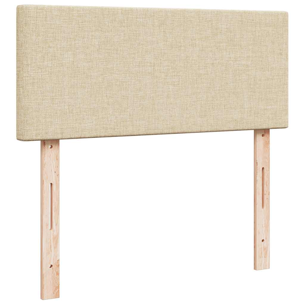 Cadre de lit ottoman avec matelas crème 120x200cm tissu