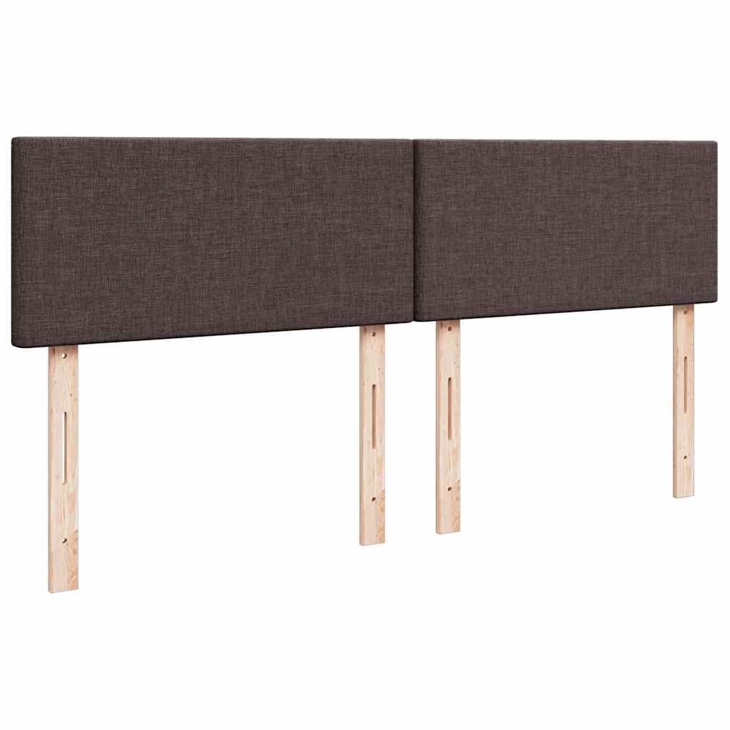 Cadre de lit ottoman avec matelas marron foncé 180x200 cm tissu