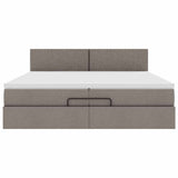 Cadre de lit ottoman avec matelas taupe 200x200cm tissu