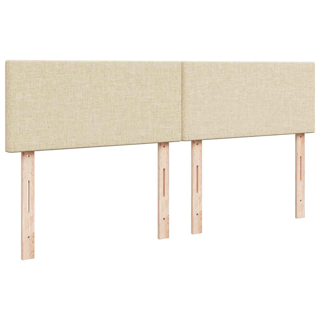 Cadre de lit ottoman avec matelas crème 200x200cm tissu