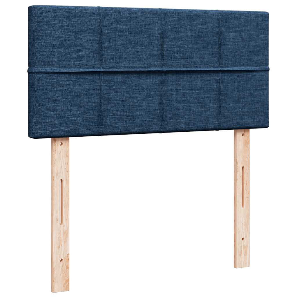 Cadre de lit ottoman avec matelas bleu 80x200 cm tissu