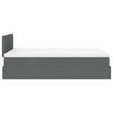 Ottoman bed with dark gray mattress 120x200 cm fabric