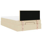 Cadre de lit ottoman avec matelas crème 120x200cm tissu