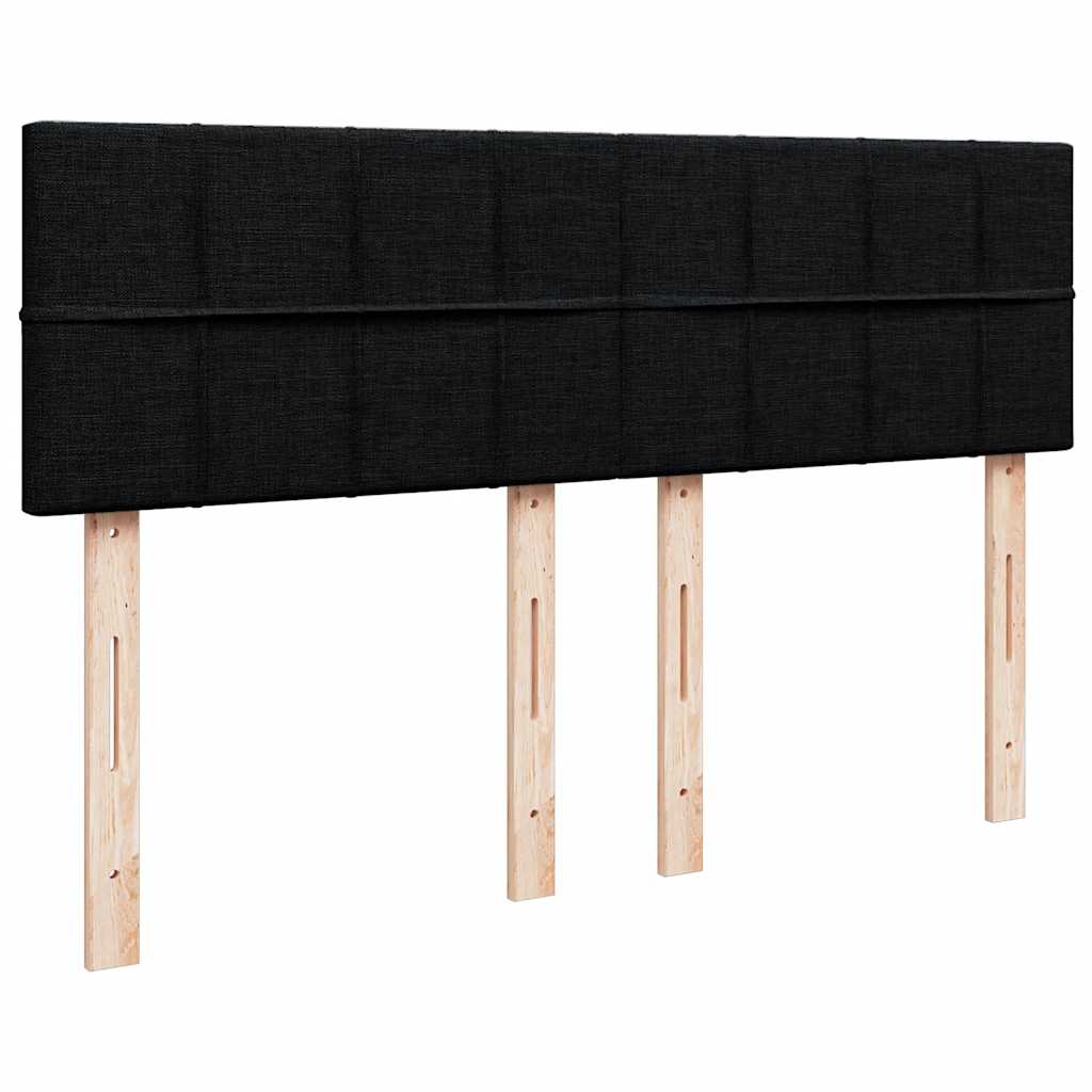 Ottoman bed with black mattress 140x200 cm fabric