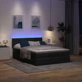 Ottoman bed with black mattress 140x200 cm fabric