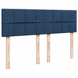 Cadre de lit ottoman avec matelas bleu 140x200 cm tissu