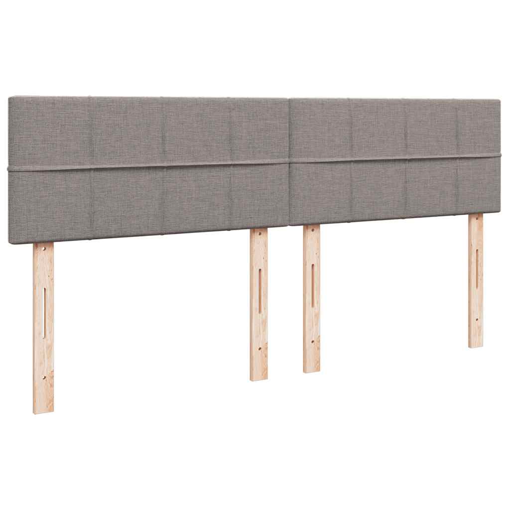 Cadre de lit ottoman avec matelas taupe 180x200 cm tissu