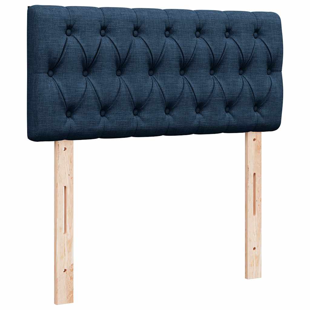 Cadre de lit ottoman avec matelas bleu 80x200 cm tissu