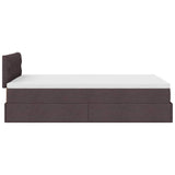 Cadre de lit ottoman avec matelas marron foncé 120x190 cm tissu