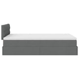 Ottoman bed with dark gray mattress 120x200 cm fabric