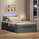 Ottoman bed with dark gray mattress 120x200 cm fabric