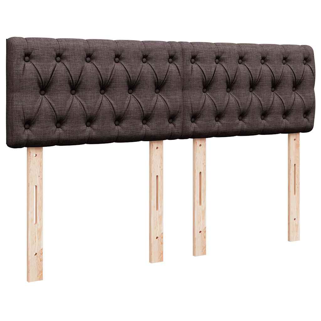 Cadre de lit ottoman avec matelas marron foncé 140x200 cm tissu