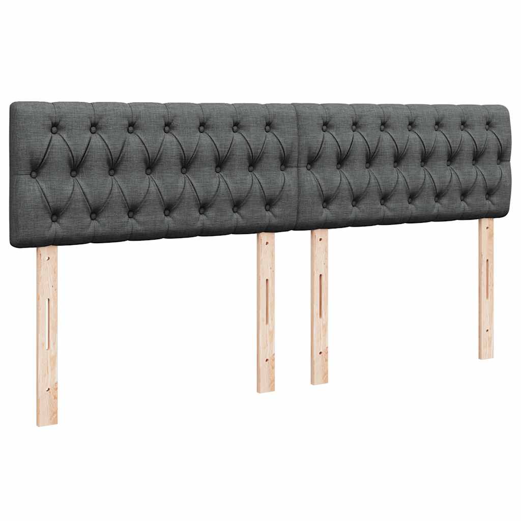 Cadre de lit ottoman avec matelas gris foncé 160x200cm tissu