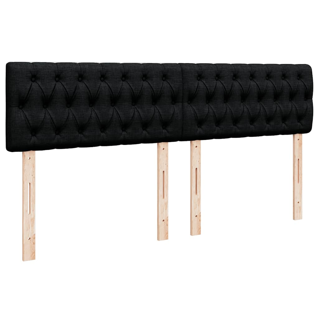 Cadre de lit ottoman avec matelas noir 160x200 cm tissu