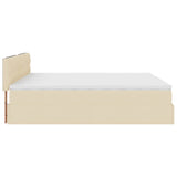 Cadre de lit ottoman avec matelas crème 160x200 cm tissu