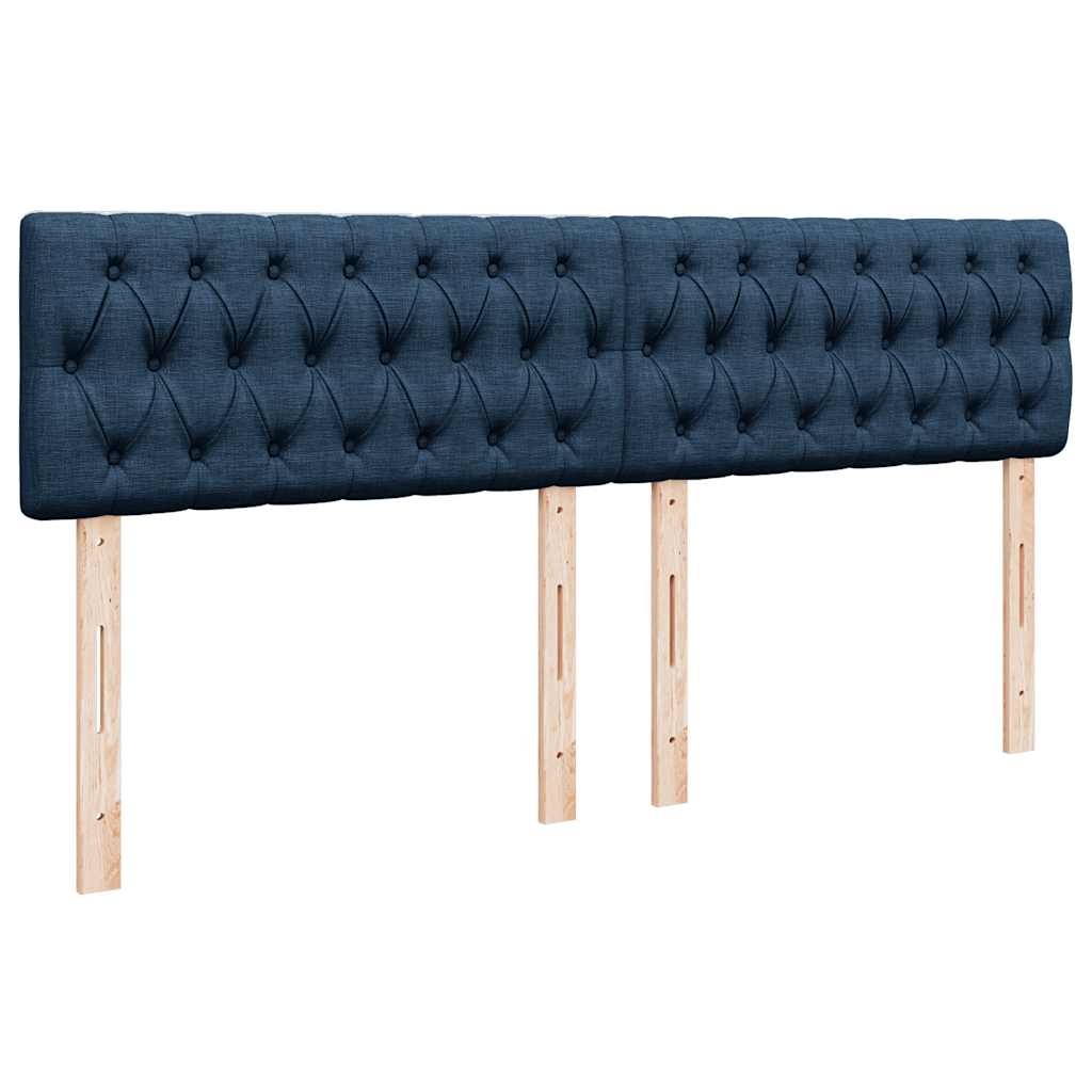 Cadre de lit ottoman avec matelas bleu 160x200 cm tissu