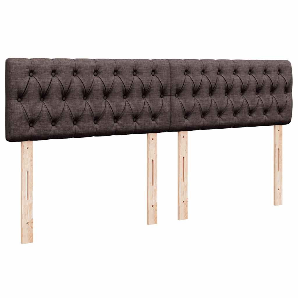 Cadre de lit ottoman avec matelas marron foncé 180x200 cm tissu