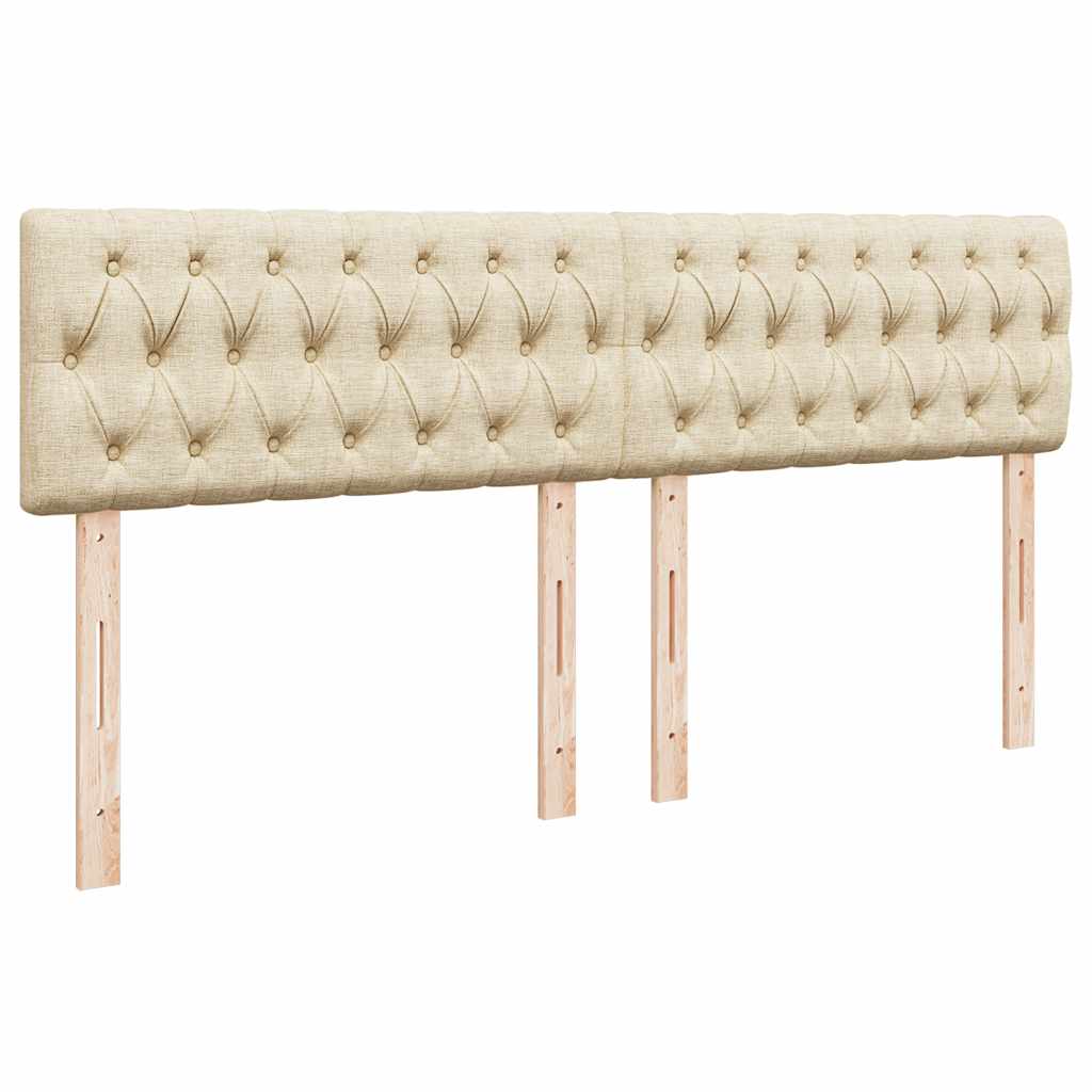 Cadre de lit ottoman avec matelas crème 180x200 cm tissu