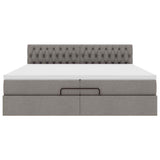 Cadre de lit ottoman avec matelas taupe 200x200cm tissu