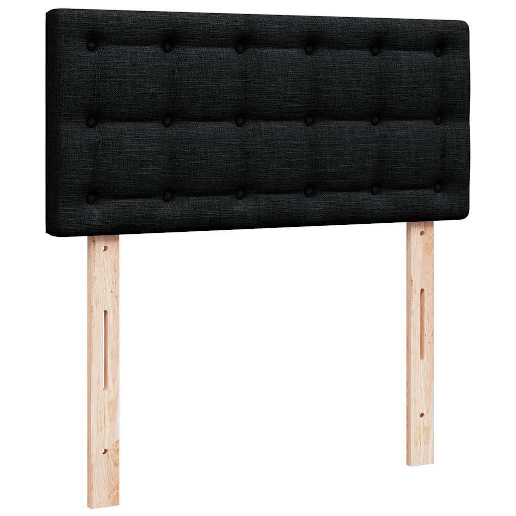 Ottoman bed with black mattress 100x200 cm fabric