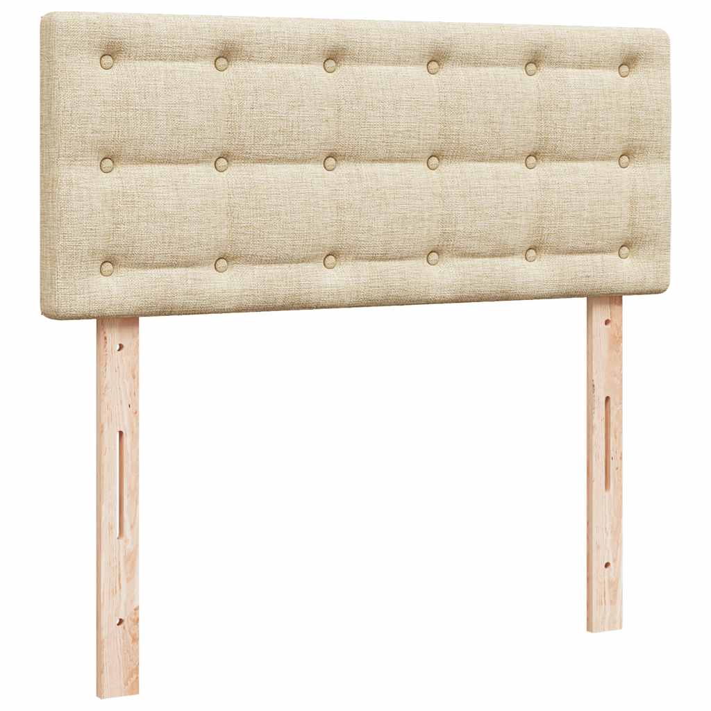 Cadre de lit ottoman avec matelas crème 120x190 cm tissu