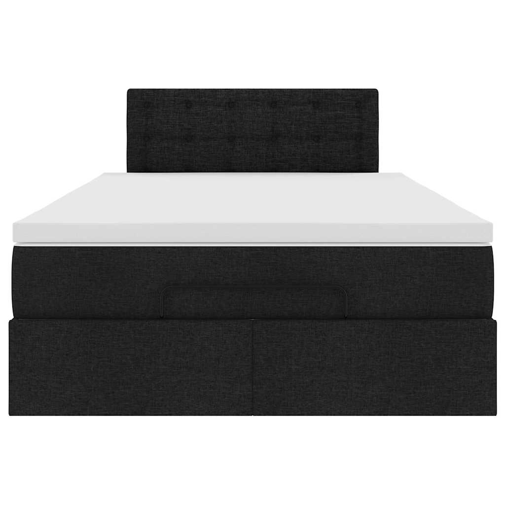 Ottoman bed with black mattress 120x200 cm fabric