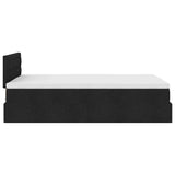 Ottoman bed with black mattress 120x200 cm fabric