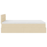 Cadre de lit ottoman avec matelas crème 120x200cm tissu