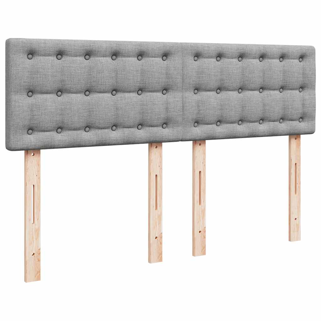 Lit ottoman avec matelas gris clair 140x190 cm tissu