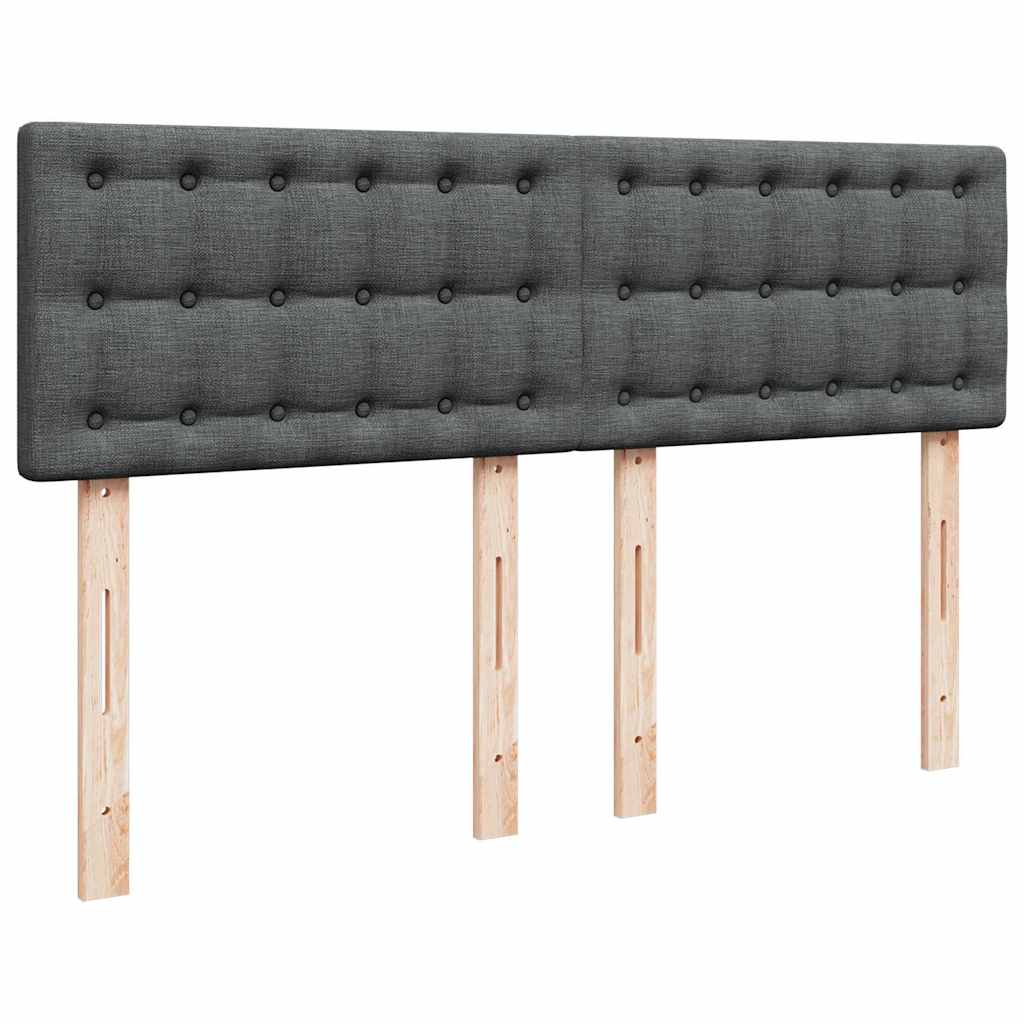 Lit ottoman avec matelas gris foncé 140x190 cm tissu