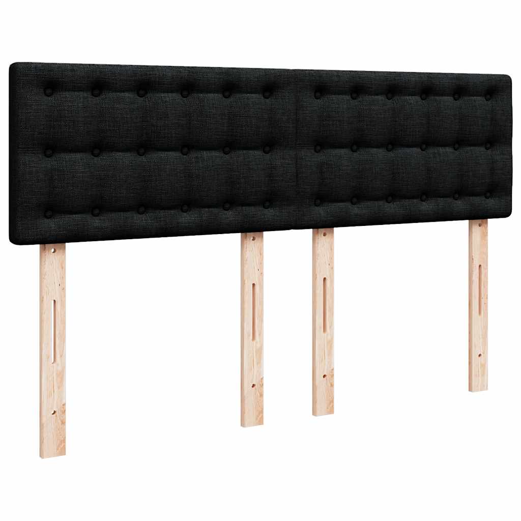 Lit ottoman avec matelas noir 140x190 cm tissu