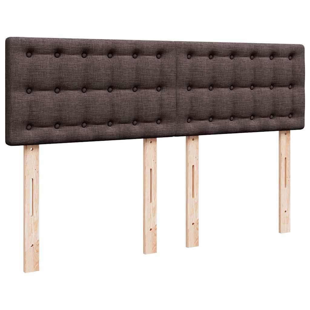 Cadre de lit ottoman avec matelas marron foncé 140x200 cm tissu