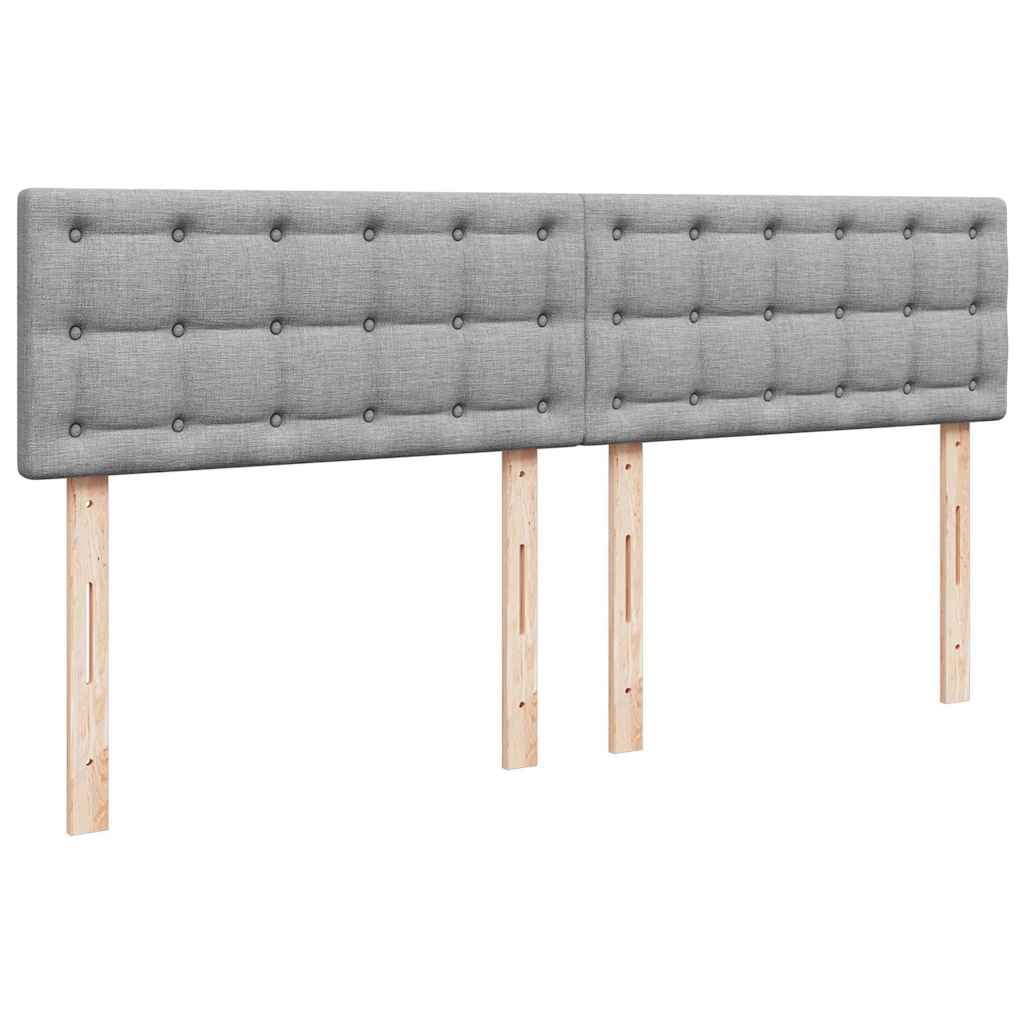 Lit ottoman avec matelas gris clair 160x200 cm tissu