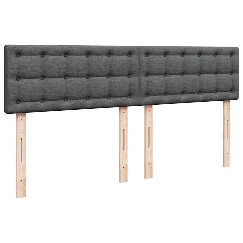 Ottoman bed frame with dark gray mattress 160x200cm fabric