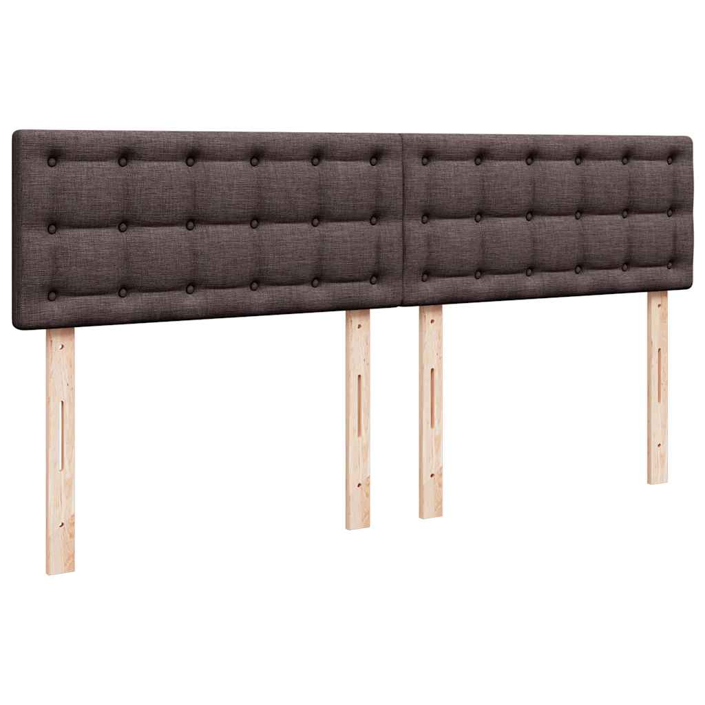 Cadre de lit ottoman avec matelas marron foncé 160x200 cm tissu