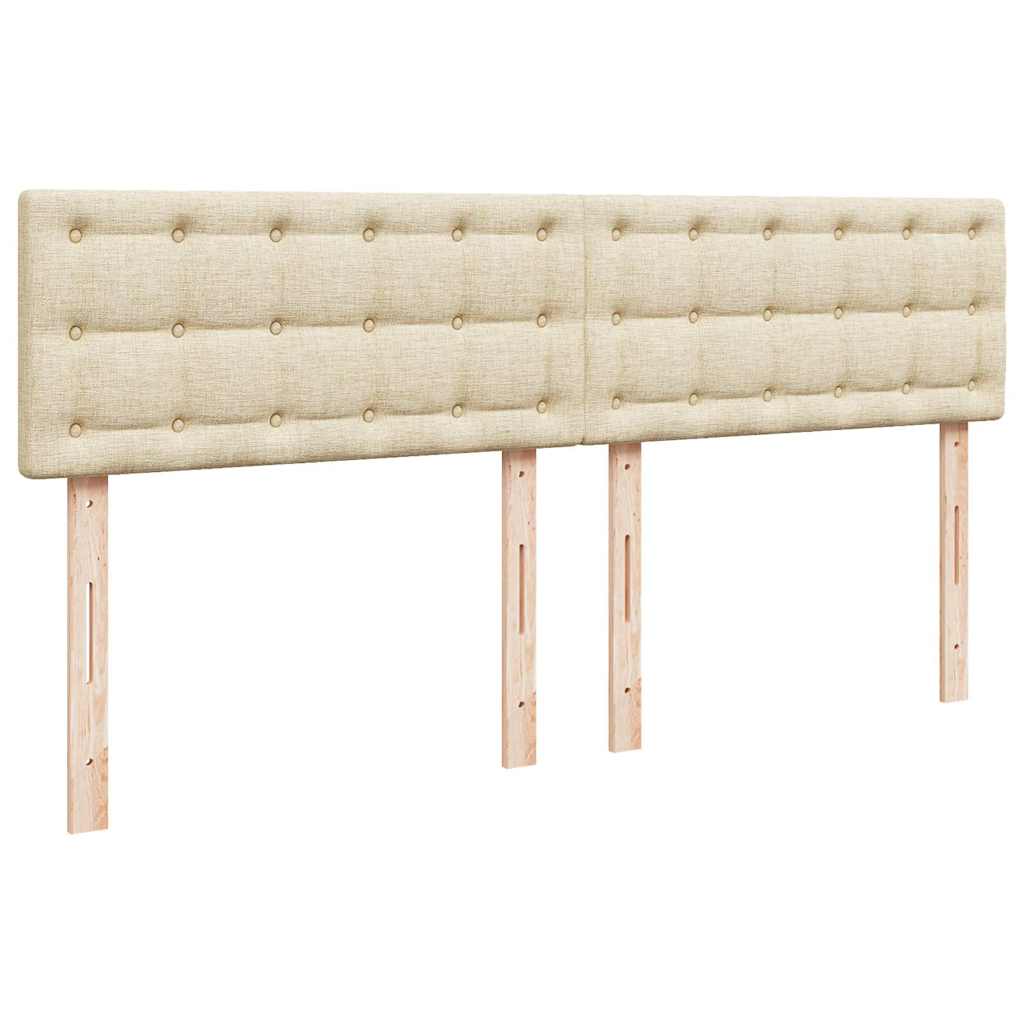 Cadre de lit ottoman avec matelas crème 160x200 cm tissu