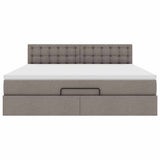 Cadre de lit ottoman avec matelas taupe 180x200 cm tissu