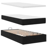 Cadre de lit ottoman avec matelas noir 80x200 cm velours