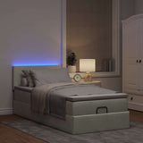 Ottoman bed frame and light gray mattress 90x190 cm velvet