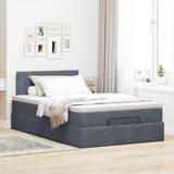 Cadre de lit ottoman avec matelas gris foncé 120x190 cm velours