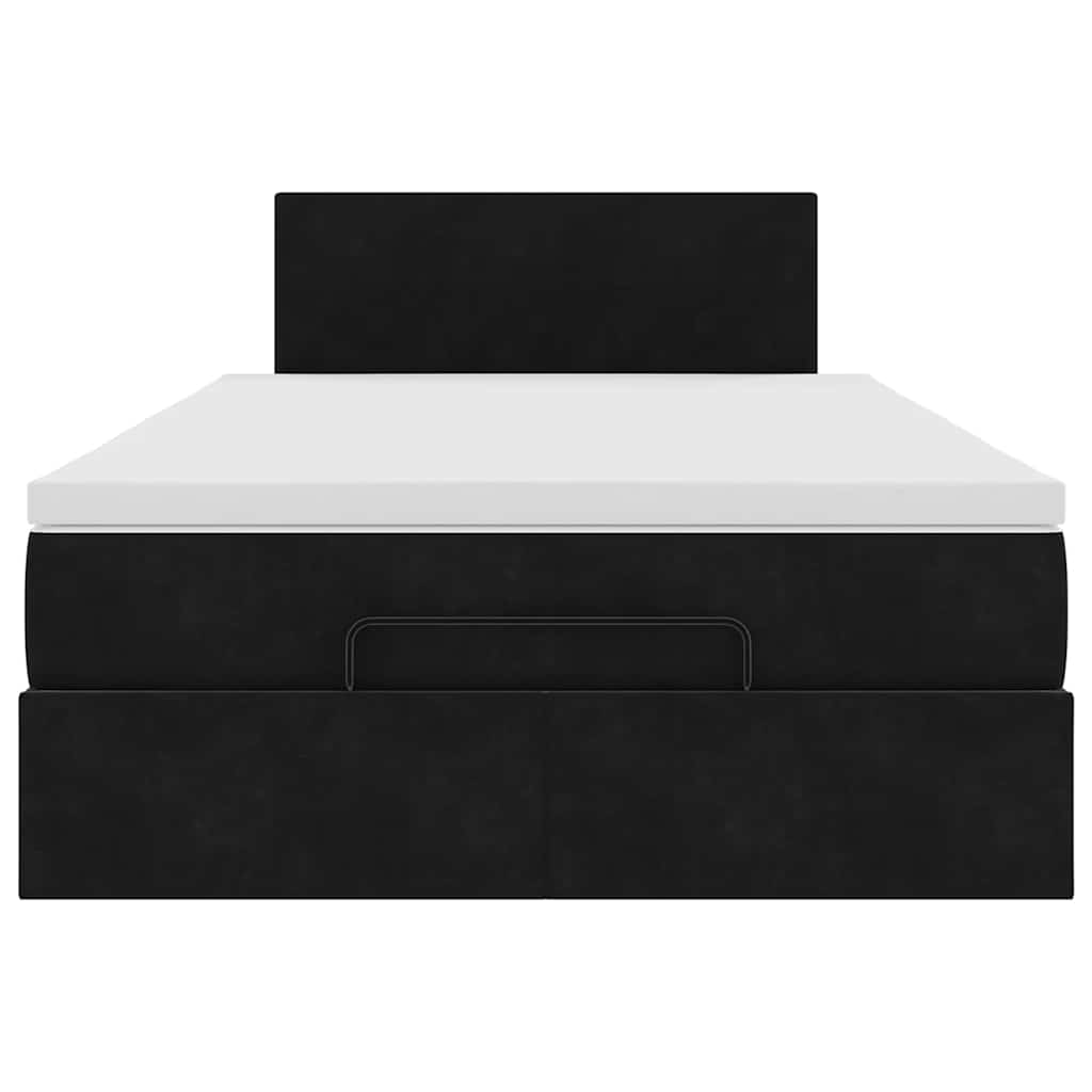 Cadre de lit ottoman avec matelas noir 120x190 cm velours