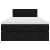 Cadre de lit ottoman avec matelas noir 120x190 cm velours