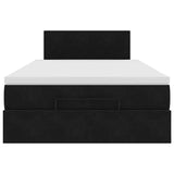 Cadre de lit ottoman avec matelas noir 120x200 cm velours