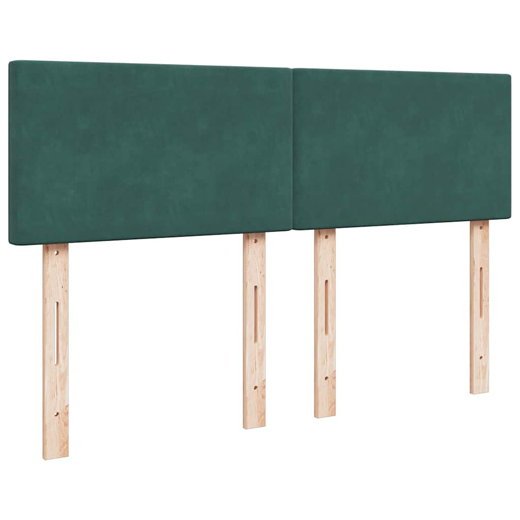 Cadre de lit ottoman avec matelas vert foncé 140x200 cm velours