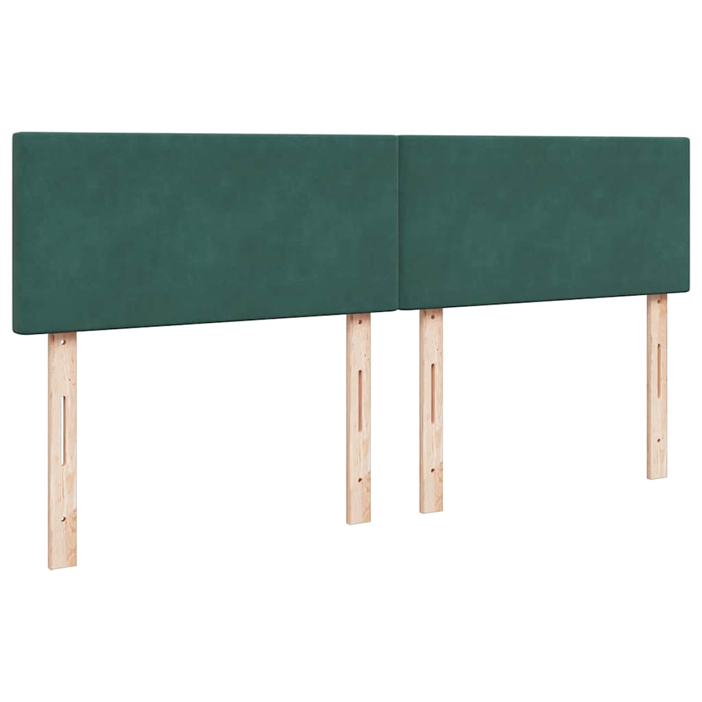 Cadre de lit ottoman avec matelas vert foncé 160x200 cm velours