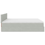 Cadre de lit ottoman avec matelas gris clair 180x200 cm velours