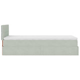 Cadre de lit ottoman avec matelas gris clair 80x200 cm velours