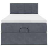 Cadre de lit ottoman avec matelas gris foncé 80x200 cm velours