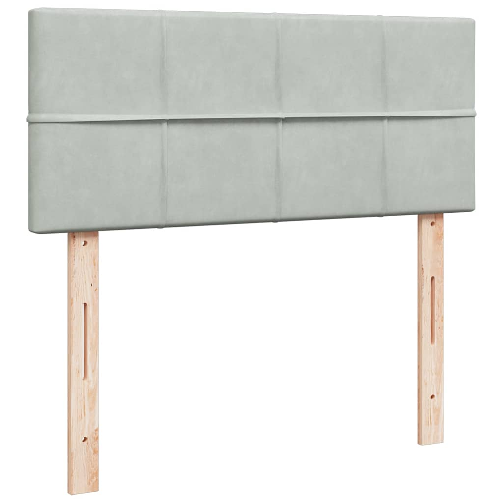 Cadre de lit ottoman avec matelas gris clair 120x190 cm velours